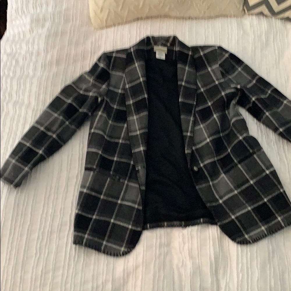 Coldwater Creek black and gray blazer. - Picture 4 of 4